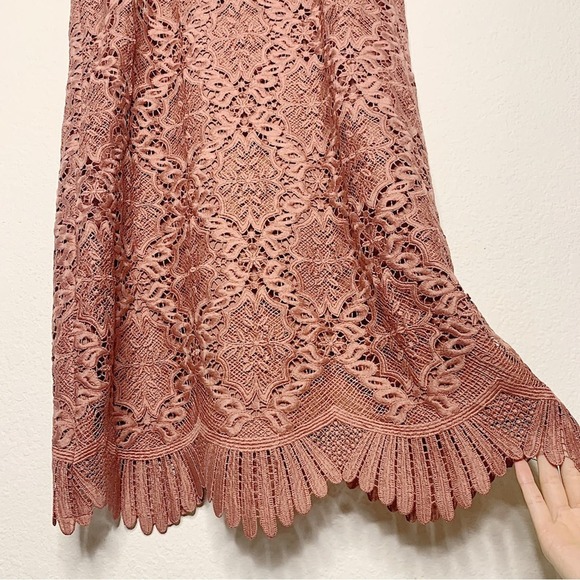 Lovers + Friends Caspian Eyelet Sleeveless Shift Dress Dusty Rose Size M $180 - Picture 4 of 8